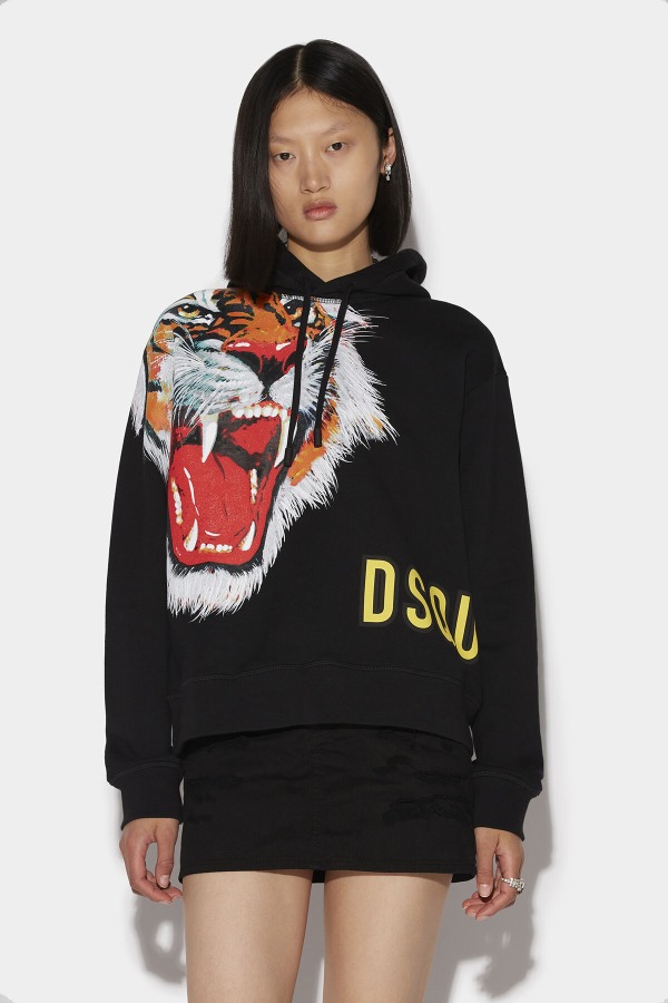 D2-Tiger Cool Hoodie BLACK