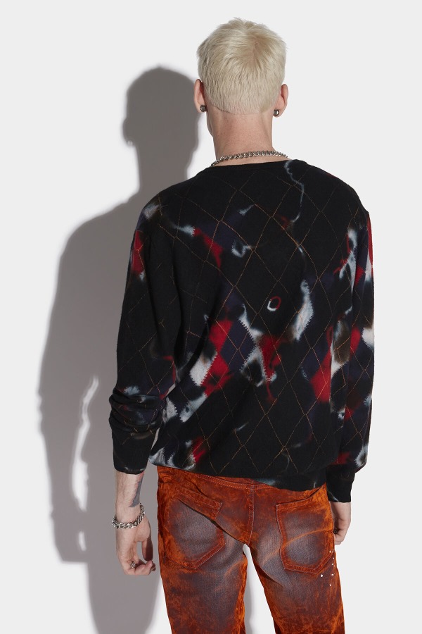 Argyle V-Neck Sweater