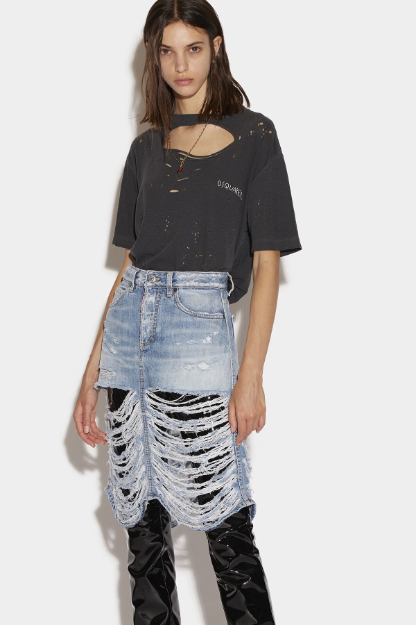 Ripped Midi Skirt