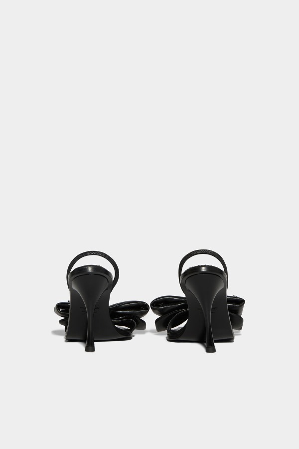 Honey Bow Heeled Sandals Black
