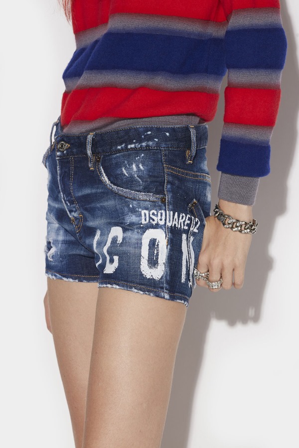 Icon Spray Denim Shorts