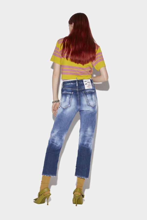 Medium Dark Knee&Leg Patch Wash Boston Jeans
