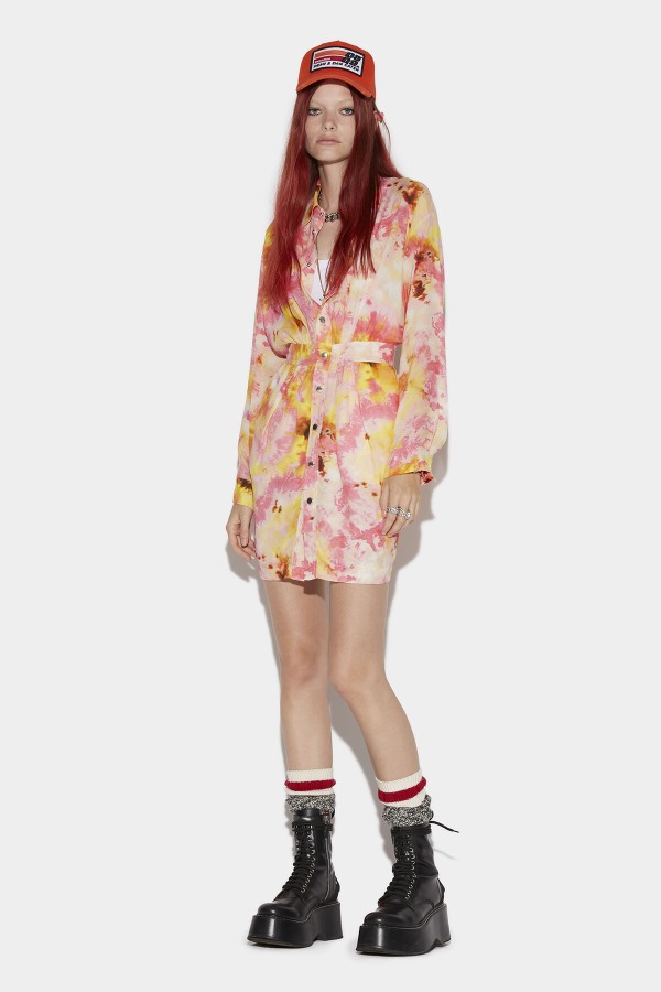 Gathered Shirt Dress FANTASY D2