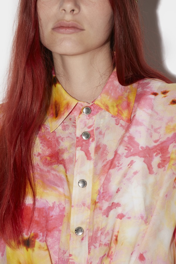 Gathered Shirt Dress FANTASY D2