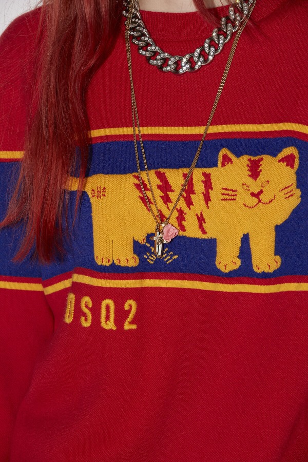 D2 Tiger Round Neck Sweater