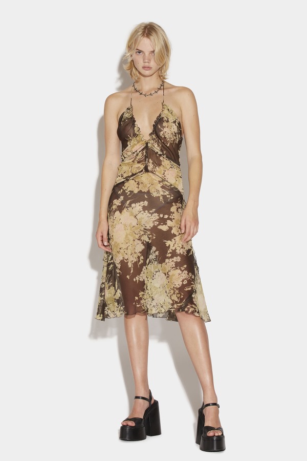 Gathered Midi Dress