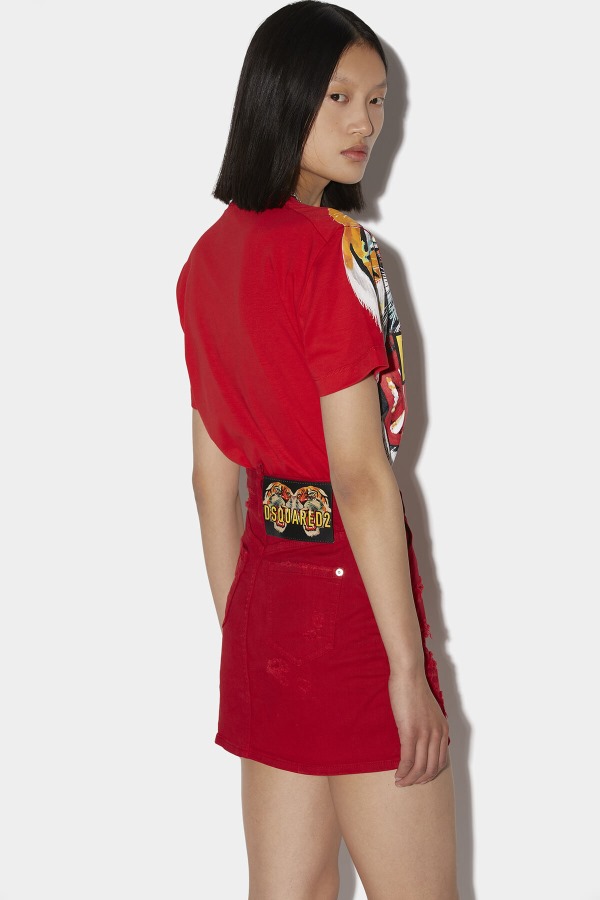 D2 Tiger Mini Skirt RED