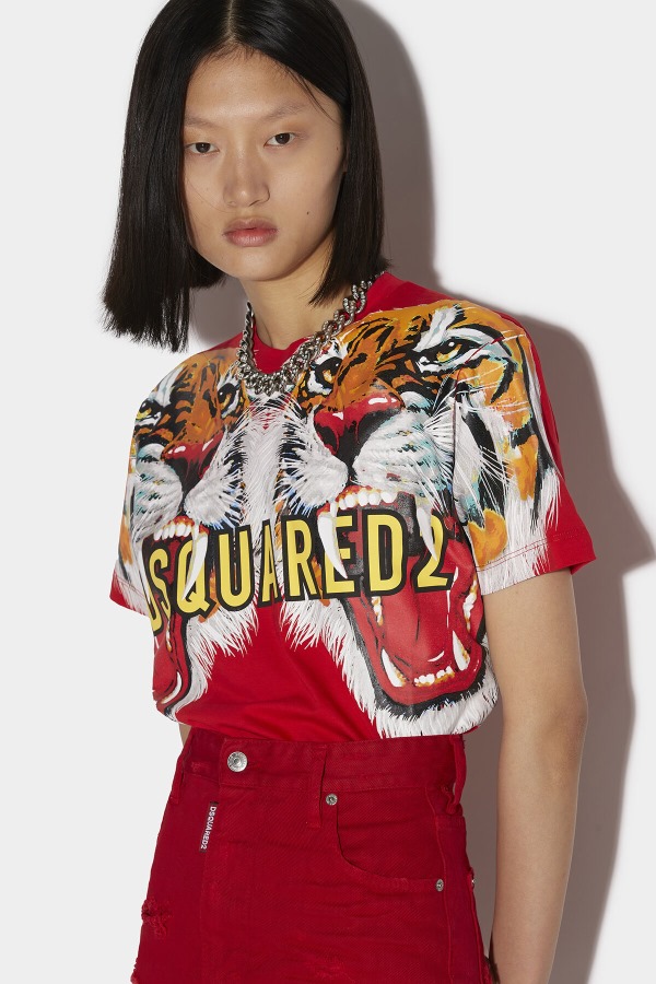 D2 Tiger Mini Skirt RED