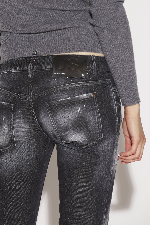 Black Ripped Knee Wash Jennifer Jeans