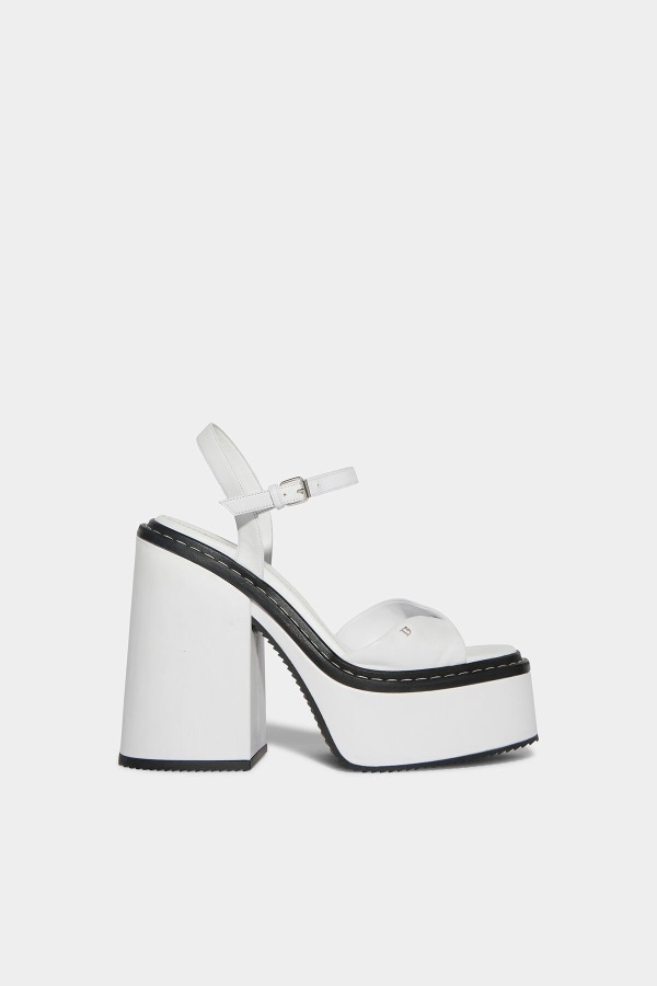 Twist Heeled Sandals WHITE