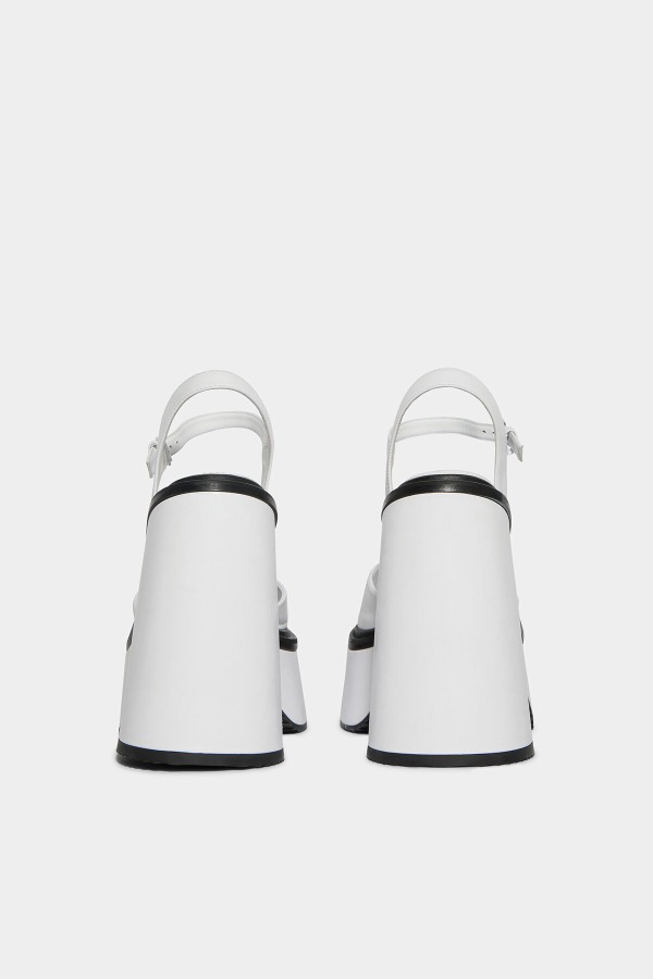 Twist Heeled Sandals WHITE
