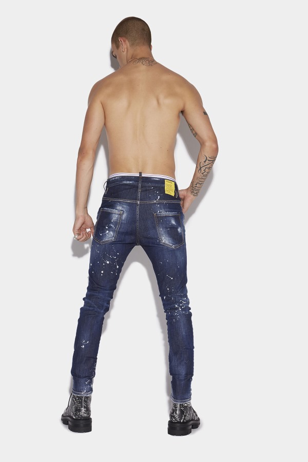Dark Ripped Bleach Wash Super Twinky Jeans