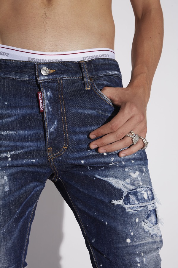 Dark Ripped Bleach Wash Super Twinky Jeans