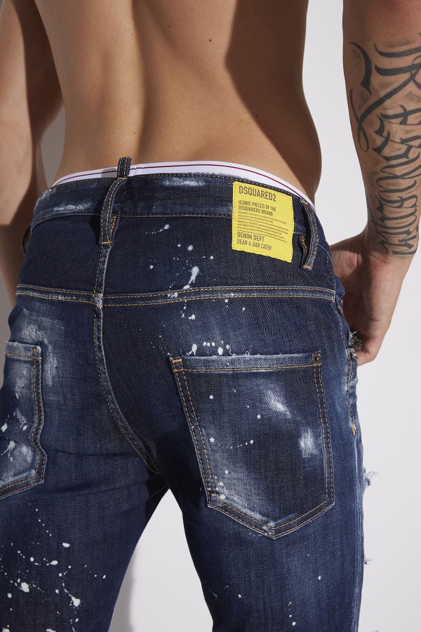 Dark Ripped Bleach Wash Super Twinky Jeans