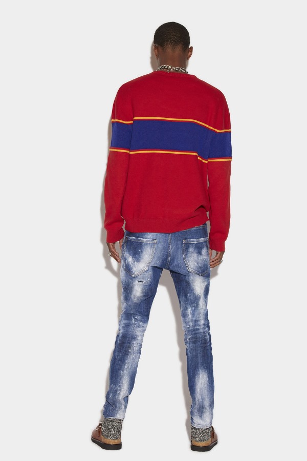 Dark Cloudy Bleach Wash Skater Jeans
