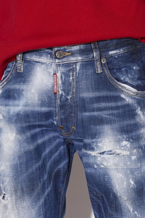 Dark Cloudy Bleach Wash Skater Jeans