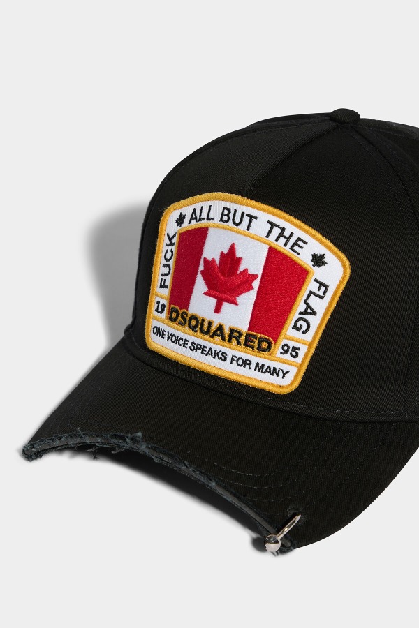 Canadian Flag Baseball Cap BLACK D2