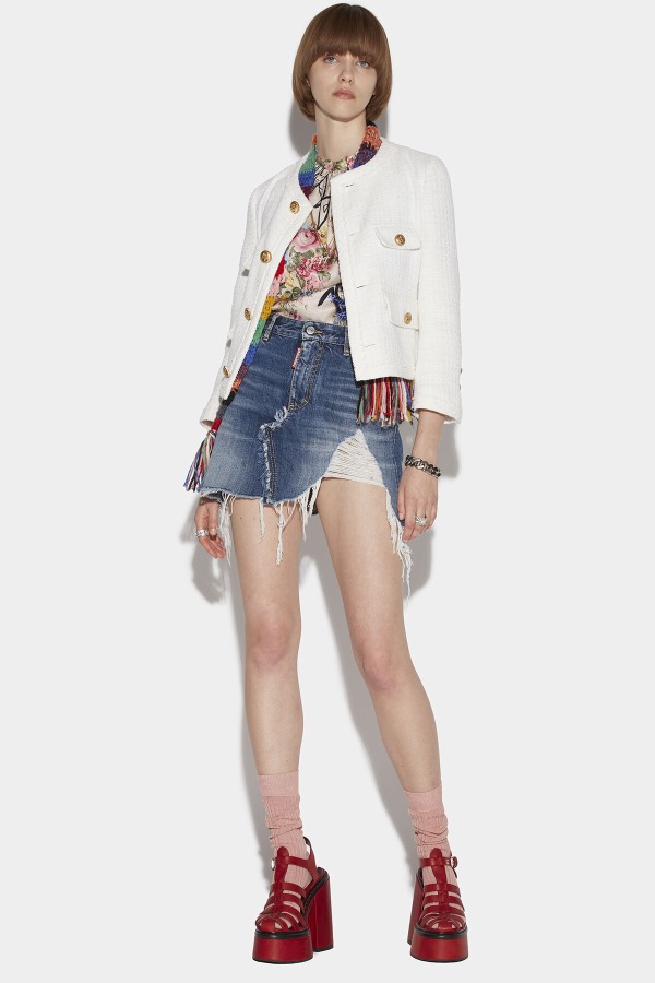 Fringed Mini Skirt