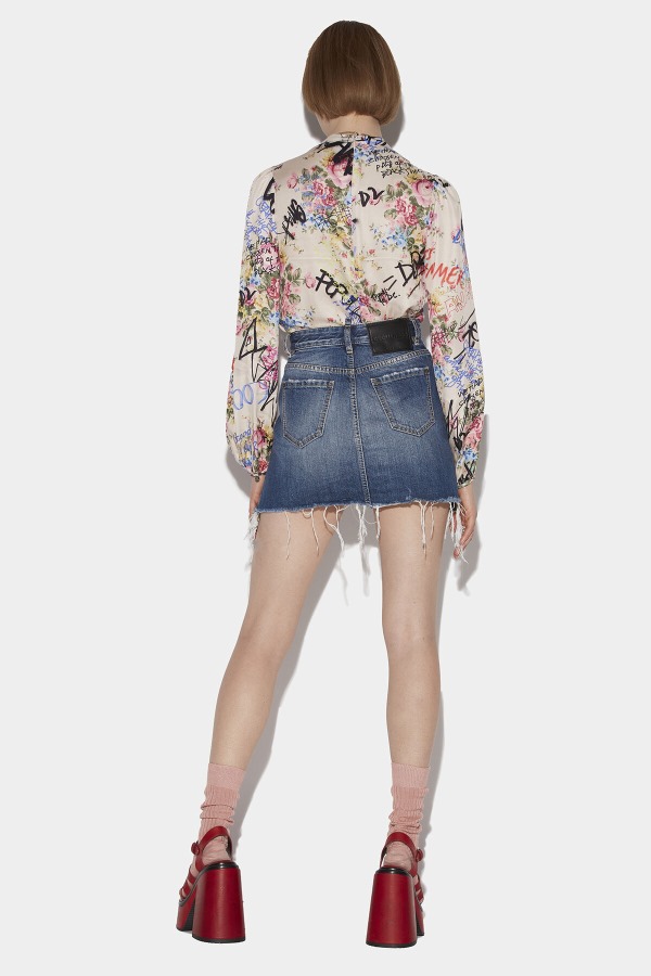 Fringed Mini Skirt