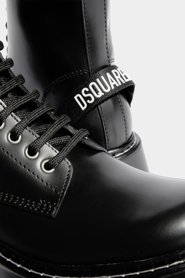 Scribbles Combat Ankle Boots BLACK