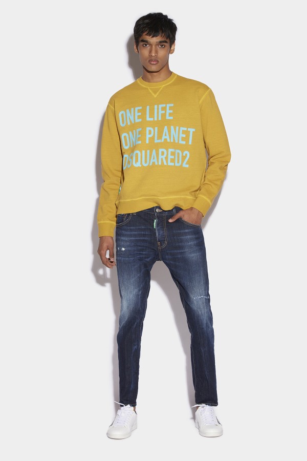 Brown Tab Partially Organic Cotton Skater Jeans D2 BLUE