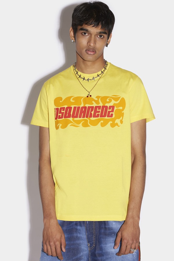 Wave Logo Cigar T-Shirt WHITE/YELLOW