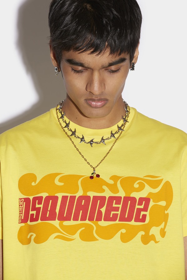 Wave Logo Cigar T-Shirt WHITE/YELLOW