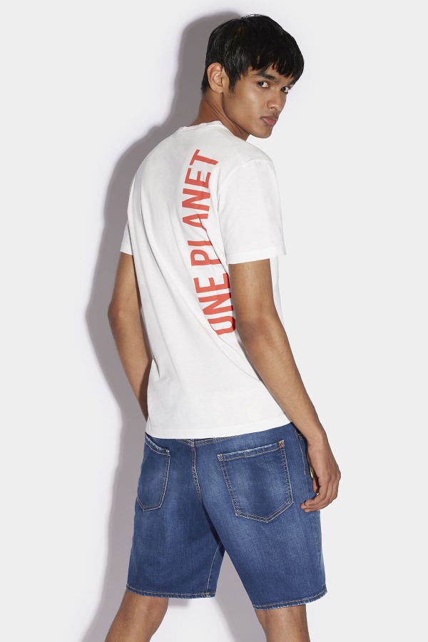 WHITE Smiley Partially Recycled Cotton Cool Fit T-Shirt
