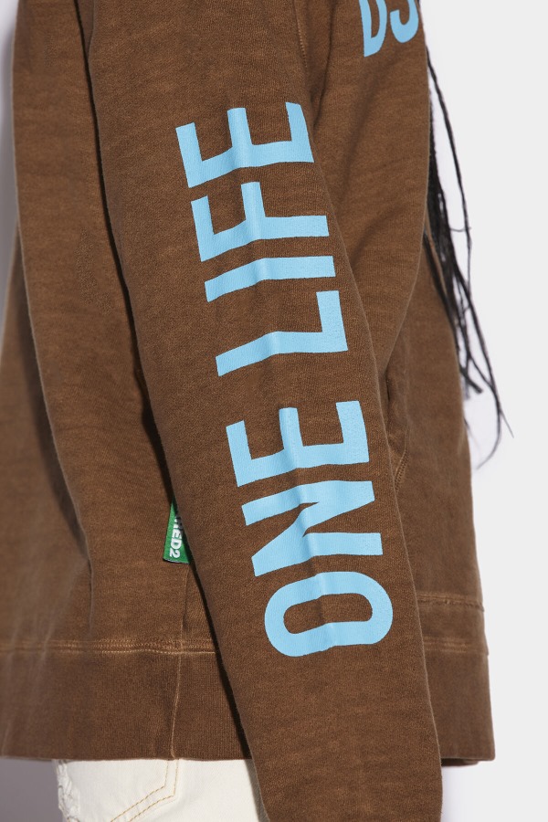 BROWN One Life Organic Cotton Cool Fit Hooded Sweatshirt