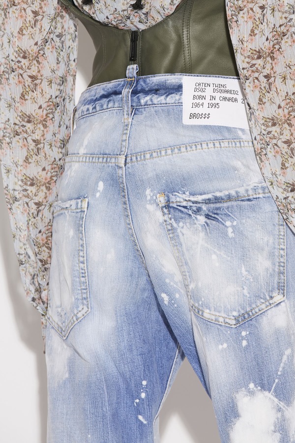 Light White Paint Wash Skinny Dan Jeans
