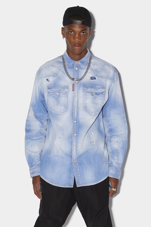 Dropped Shoulder Shirt D2 BLUE