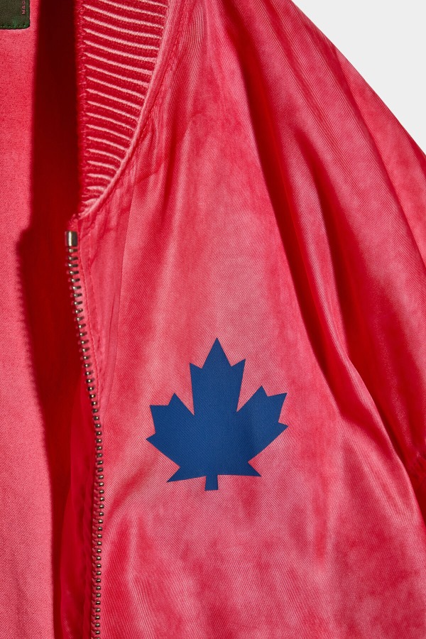 One Life Recycled Nylon Oversized Bomber RED/GREEN