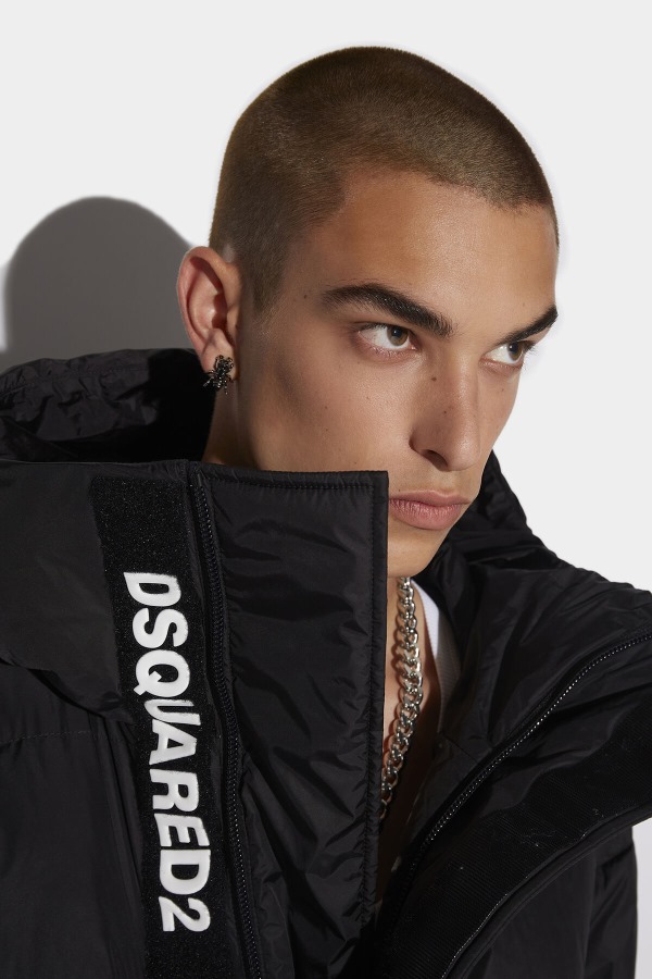 Velcro Logo Zip Puffer RED/BLACK
