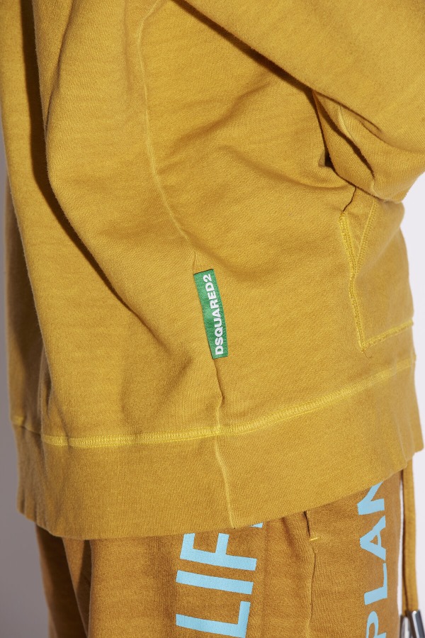 One Life Organic Cotton Cool Fit Hooded Sweatshirt BROWN/OCHRE
