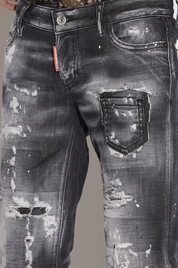 Ripped Black Wash Jennifer Cropped Jeans