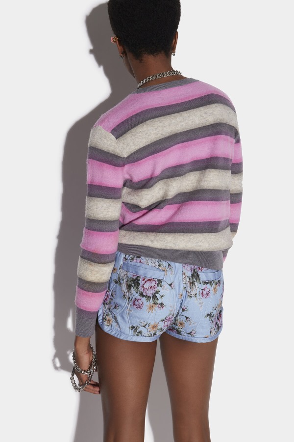 Stripes V-Neck Sweater BLUE