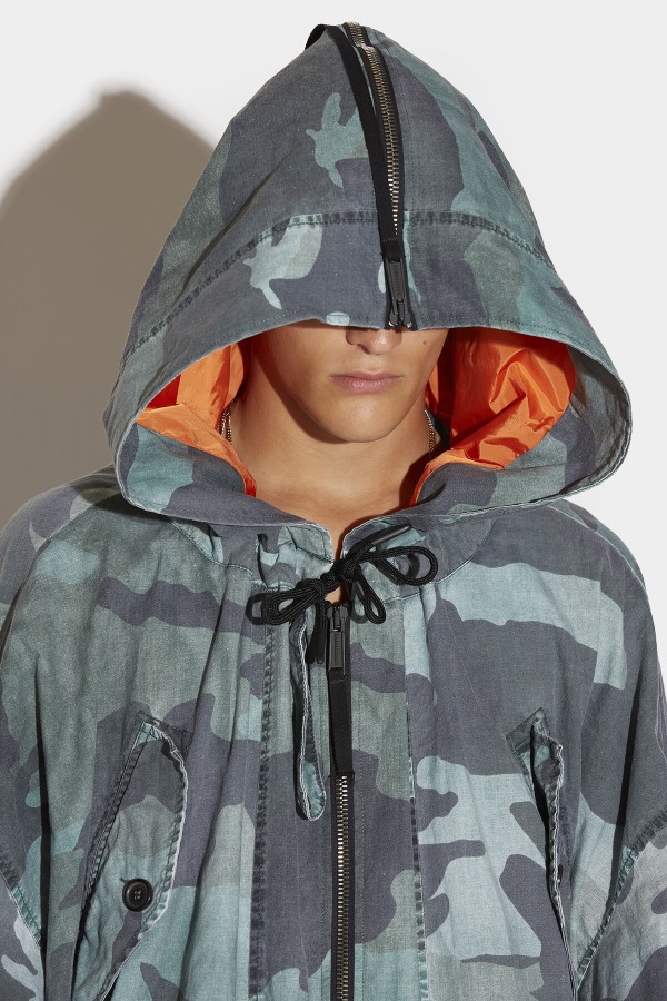 Zip Cargo Long Parka