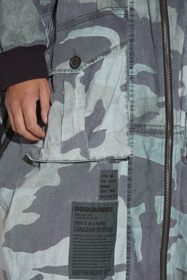 Zip Cargo Long Parka