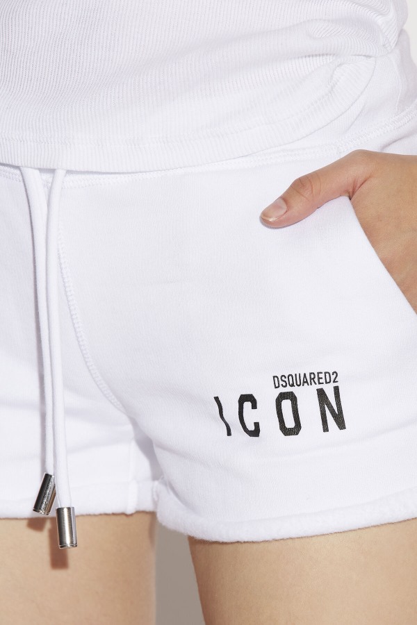 WHITE/DARK FUXIA Mini Icon Shorts