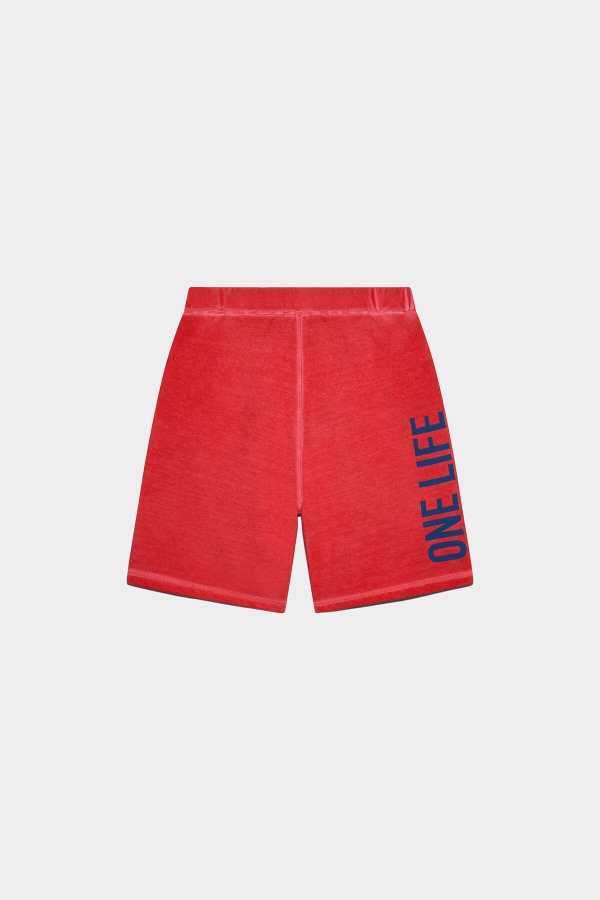 One Life Organic Cotton Shorts RED D2