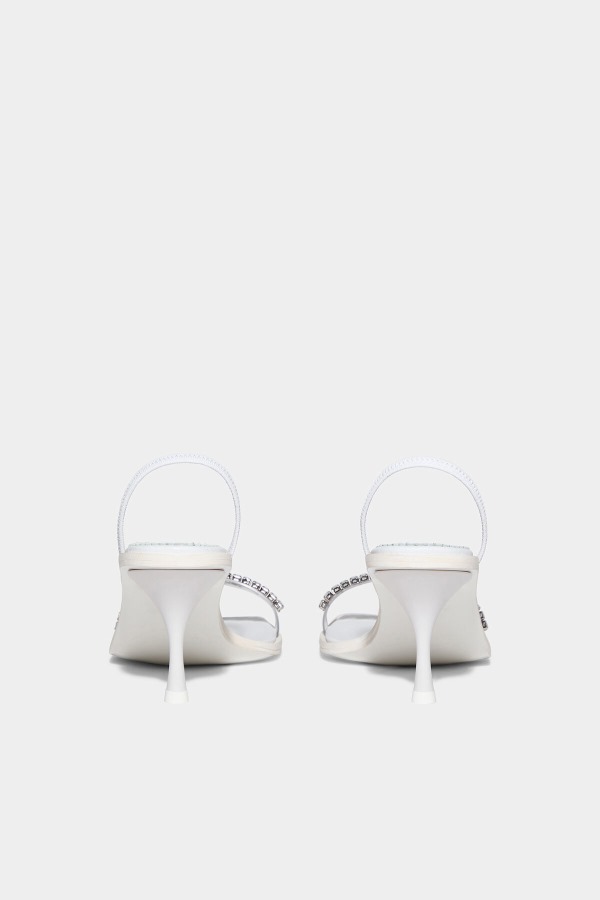 WHITE/BLACK Cassandra Heeled Sandals