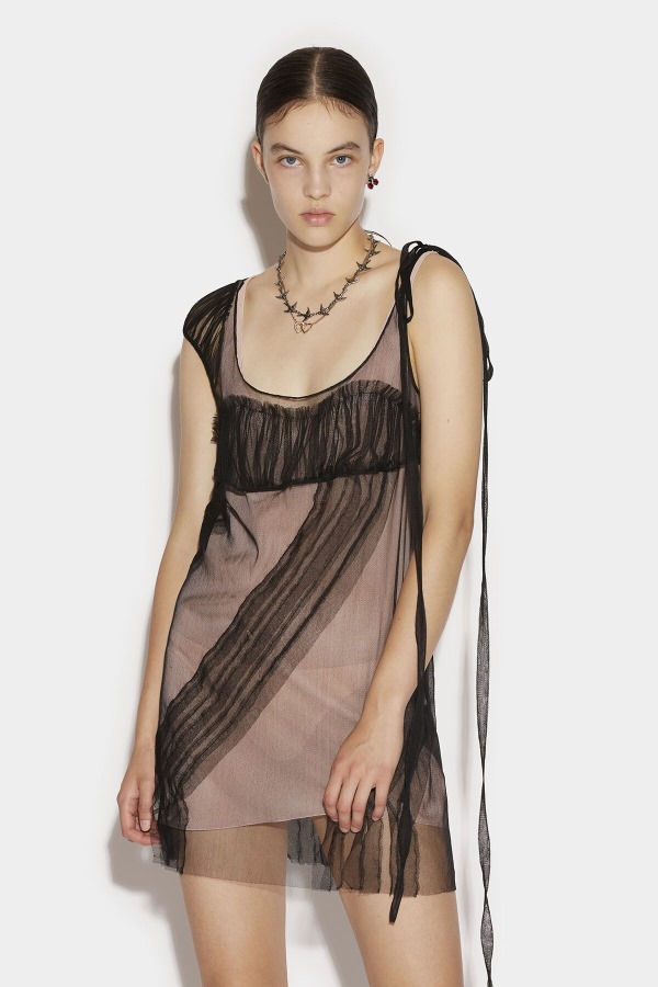 Empire Mini Dress SANDAL WOOD/BLACK