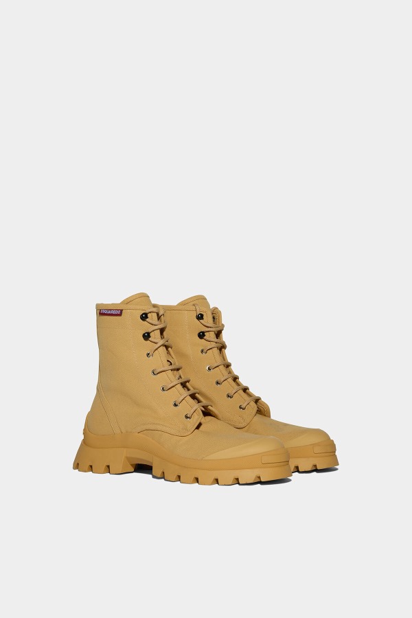 BROWN/IVORY Tank Combat Boots D2