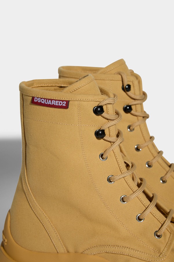 BROWN/IVORY Tank Combat Boots D2