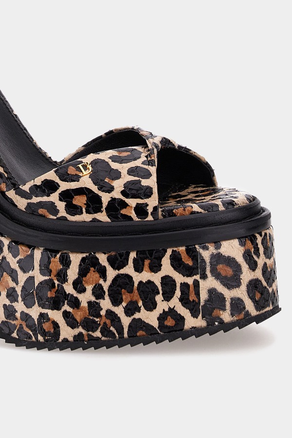 Twist Heeled Sandals D2 LEOPARD