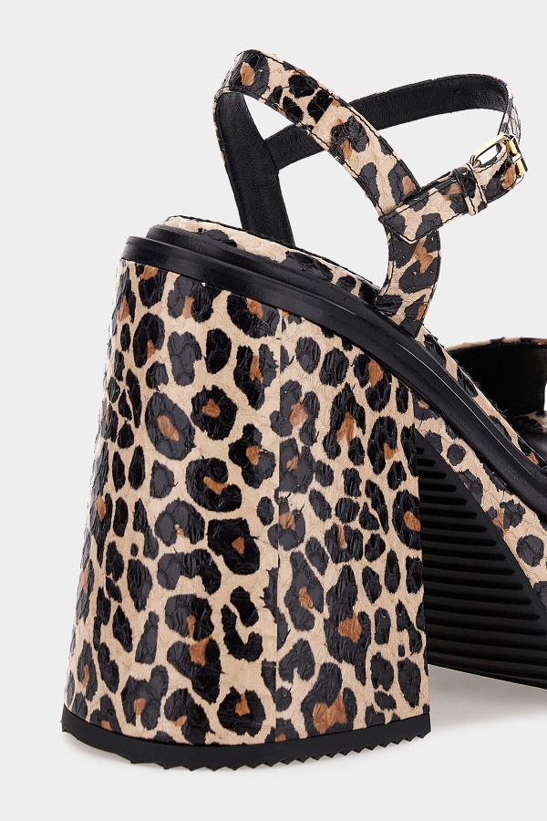 Twist Heeled Sandals D2 LEOPARD