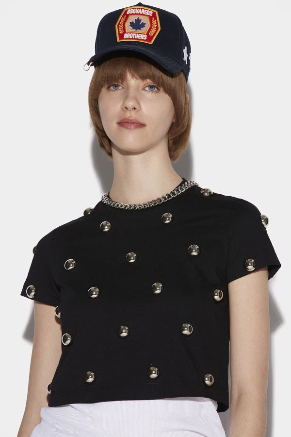Studded Crop T-Shirt