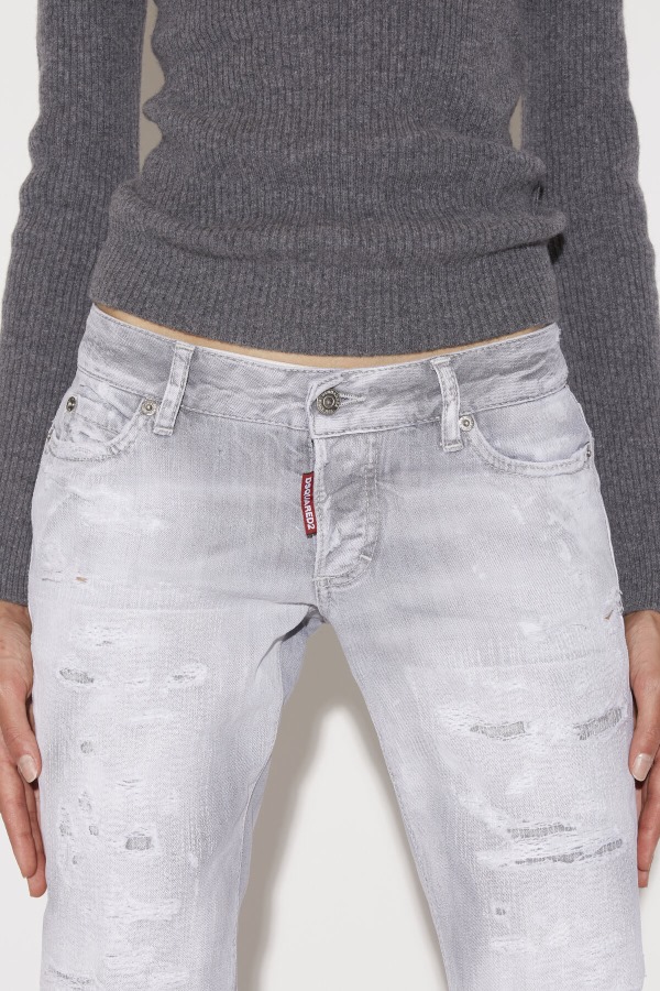 Piranha Grey Denim Wash Jennifer Cropped Jeans