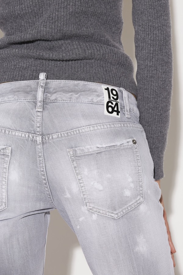 Piranha Grey Denim Wash Jennifer Cropped Jeans