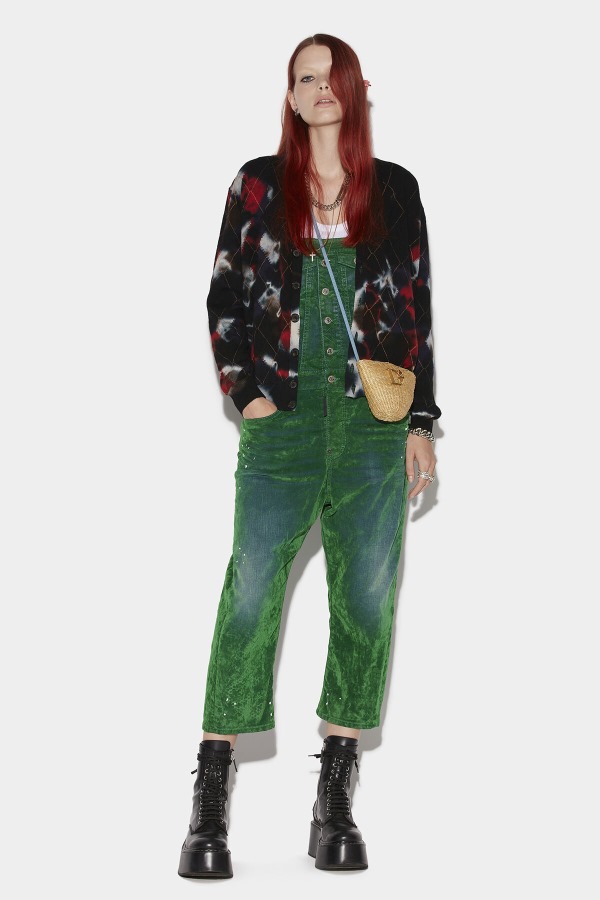 GREEN/MILITARY GREEN Loose Dungarees